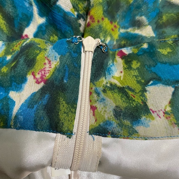 Trulli Layered Flowy Blue-Green Print Skirt Size 6 - Picture 6 of 7